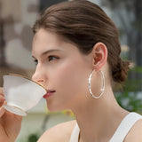 925 Silver Hoop Earrings Big Women Personality