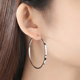 925 Silver Hoop Earrings Big Women Personality