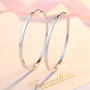 925 Silver Hoop Earrings Big Women Personality