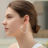 925 Silver Hoop Earrings Big Women Personality