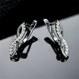 925 Silver Earrings Infinity Love Zircon Clip Earring for Women