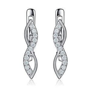 925 Silver Earrings Infinity Love Zircon Clip Earring for Women