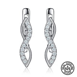 925 Silver Earrings Infinity Love Zircon Clip Earring for Women