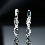 925 Silver Earrings Infinity Love Zircon Clip Earring for Women