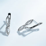 925 Silver Earrings Infinity Love Zircon Clip Earring for Women