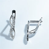 925 Silver Earrings Infinity Love Zircon Clip Earring for Women