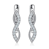 925 Silver Earrings Infinity Love Zircon Clip Earring for Women