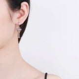 925 Silver Champagne Glasses Drop Earrings Zircon Party Jewelry