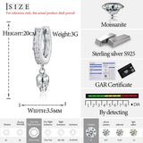 925 Silver Moissanite Skull Drop Earrings Trendy Unisex Gift