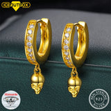 925 Silver Moissanite Skull Drop Earrings Trendy Unisex Gift