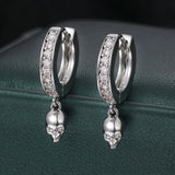 925 Silver Moissanite Skull Drop Earrings Trendy Unisex Gift