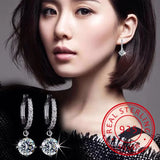 925 Silver Earrings CZ Zirconia Drop Earrings For Women S-E401