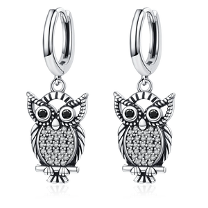 925 Silver Owl Drop Earrings Party Jewelry Women Gift