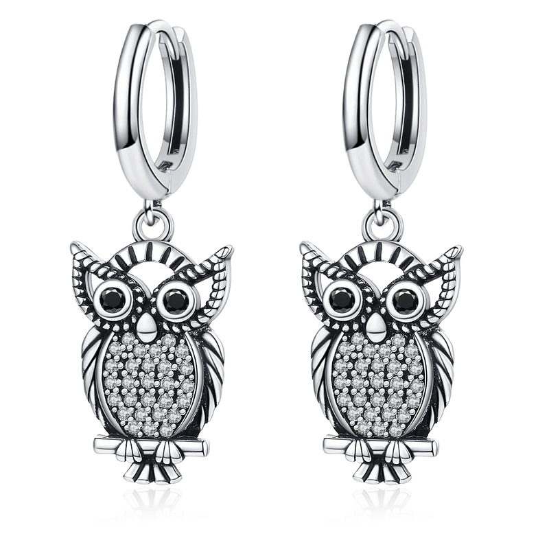 925 Silver Owl Drop Earrings Party Jewelry Women Gift