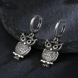 925 Silver Owl Drop Earrings Party Jewelry Women Gift