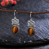 925 Silver Natural Rhodochrosite Drop Earrings