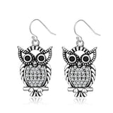 925 Silver Owl Drop Earrings Fine Gift for Women