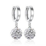 925 Silver Pearls Agate Shambala Earrings Women Jewelry