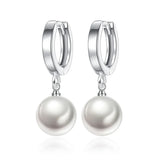 925 Silver Pearls Agate Shambala Earrings Women Jewelry