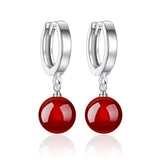 925 Silver Pearls Agate Shambala Earrings Women Jewelry