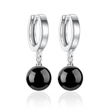 925 Silver Pearls Agate Shambala Earrings Women Jewelry