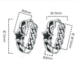 925 Silver Pentagram Earrings for Women & Men