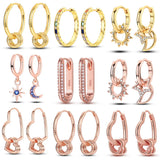 925 Sterling Silver Earrings Classic Hoop for Women DIY Jewelry Gift