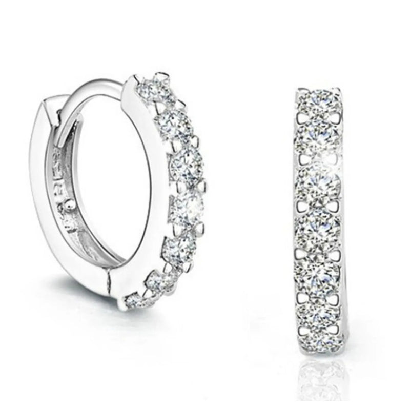 925 Silver Single Row Zircon Earrings