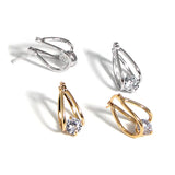 925 Silver Geometric Zircon Earrings Small Melon Style