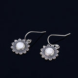 925 Sterling Silver Snowflake Moonstone Earrings for Women