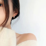 925 Silver Zircon Stud Earrings Elegant Women Jewelry