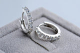 925 Silver Zirconia Crystal Hoop Wedding Earrings