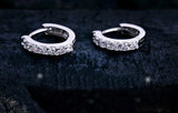 925 Silver Zirconia Crystal Hoop Wedding Earrings