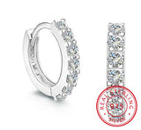 925 Silver Zirconia Crystal Hoop Wedding Earrings