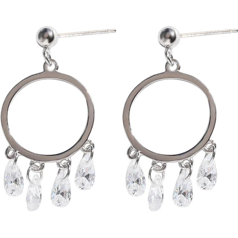 925 Silver Tassel Earrings for Women Stud Earrings Lady Jewelry