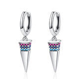 925 Silver Triangle Pendant Earrings with Zircon
