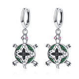 925 Silver Turtle Zircon Drop Earrings for Women Party Jewelry