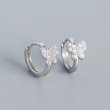 925 Sterling Silver Butterfly Earrings Minimalist Style