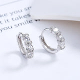 925 Silver Zircon Earrings Minimalist Party Gift Jewelry