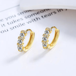 925 Silver Zircon Earrings Minimalist Party Gift Jewelry