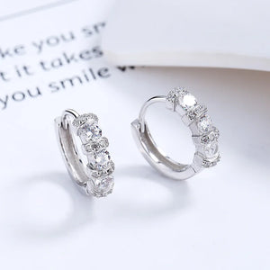 925 Silver Zircon Earrings Minimalist Party Gift Jewelry