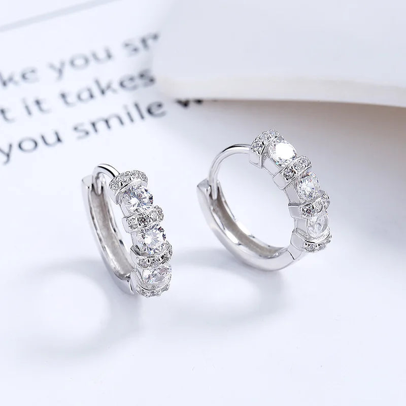 925 Silver Zircon Earrings Minimalist Party Gift Jewelry