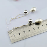 925 Silver Bohemian Frosted Bead Earrings Charm Jewelry