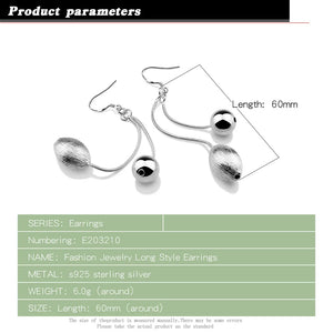 925 Silver Bohemian Frosted Bead Earrings Charm Jewelry