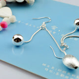 925 Silver Bohemian Frosted Bead Earrings Charm Jewelry