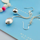 925 Silver Bohemian Frosted Bead Earrings Charm Jewelry