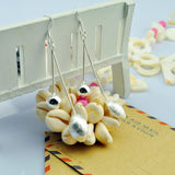 925 Silver Bohemian Frosted Bead Earrings Charm Jewelry