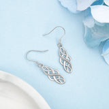 925 Silver Braided Shape Dangle Earrings 21mm Drop Jewelry Gift
