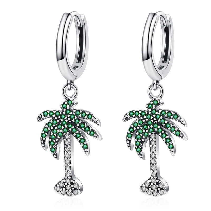 925 Silver Colorful Zircon Tree Bee Earrings