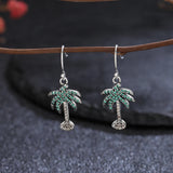 925 Silver Colorful Zircon Tree Bee Earrings